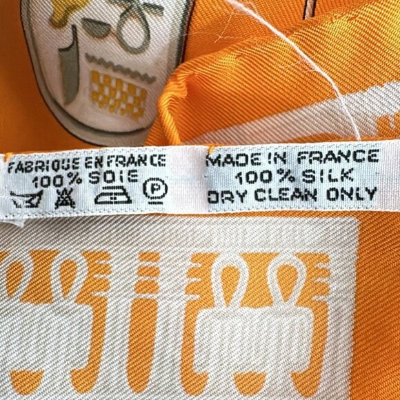 Auth HERMES Callet 40 - Orange Gray Yellow Multi Scarf - Picture 4 of 4